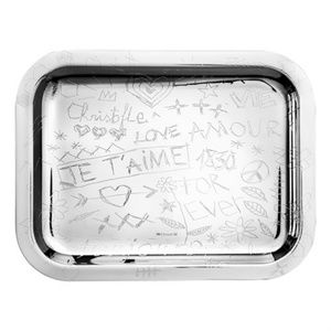 Christofle Graffiti Silver Plated Rectangular Tray